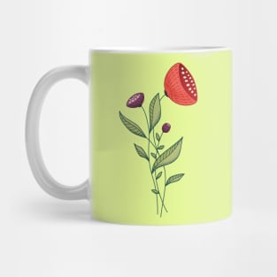 Spring Flowers Abstract Botanical Line Art Mug